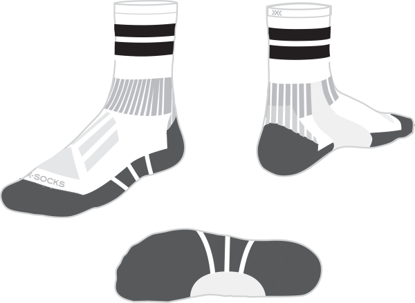X-SOCKS Unisex Core Natural Graphics Crew arctic white/pearl grey
