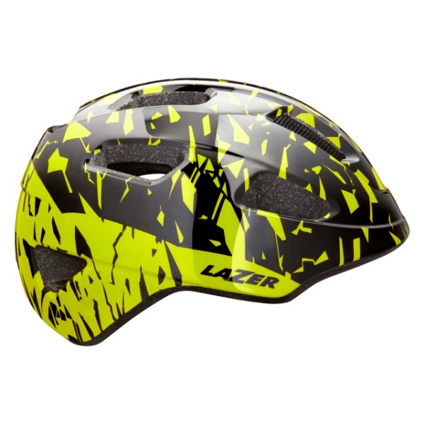 LAZER Kids Nutz KinetiCore Helm black flash yellow 50-56