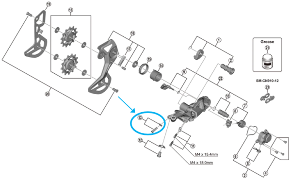 Shimano Einstellschraube f. Spannfeder RD-M8100