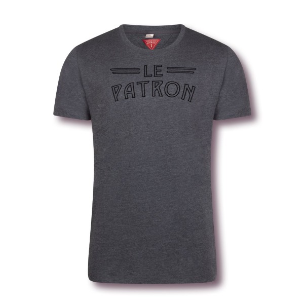 Le Patron Logo T-Shirt dark grey melange XL