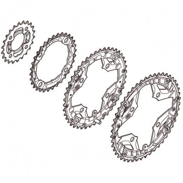 Shimano Kettenblatt Acera FC-M391 22 Zähne schwarz mit Kettenschutz