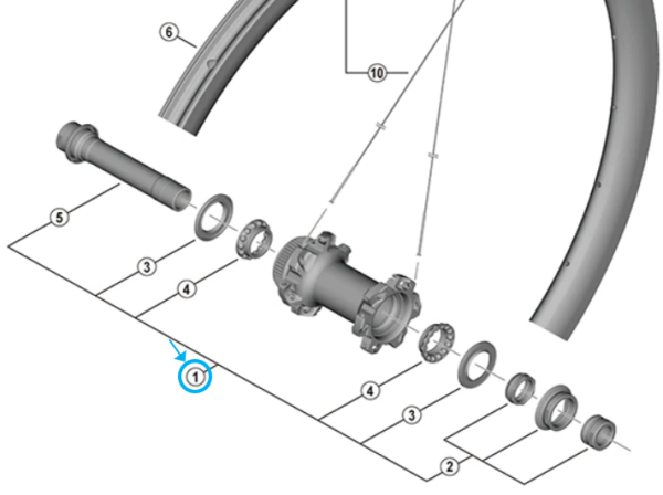 Shimano Dura-Ace Achse komplett WH-R9270 Vorne