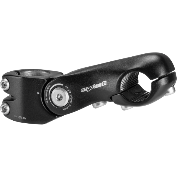 Ergotec Vorbau, KOBRA VARIO, 25.4mm, 100mm, -10°/+60° Klemm-ID:28.6 AL356 black L3