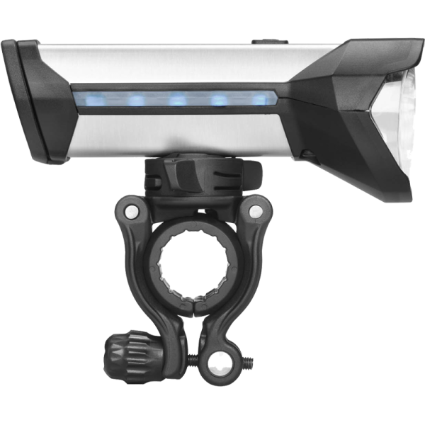 Scheinwerfer Akku, IXON ROCK 100 Lux, USB Powerbank, Lithium Akku, ALU silber, 198L, he10