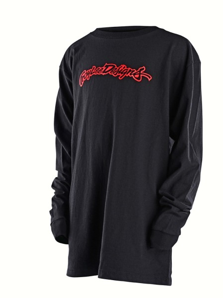 Troy Lee Designs History Long Sleeve Tee Black Youth S, Black