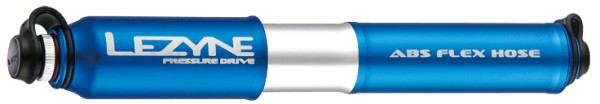 Lezyne Handpumpe Pressure Drive ABS S Blue, 8.3 Bar, ABS Flex Hose, Presta/Schrader