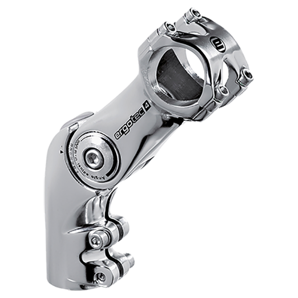 Ergotec Vorbau, OCTOPUS 50, 31.8, 90mm, 0°/+60°, 28.6mm, L4 silver-polish