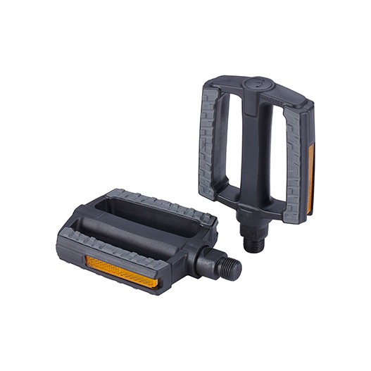 BBB Trekking Pedal Kunststoff, Boron Achse schwarz-grau, mit Reflektoren