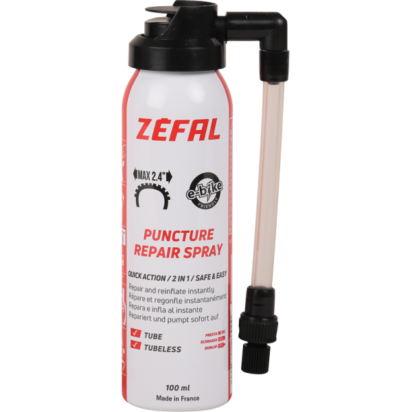 Zefal Pannenschutz, REPAIR SPRAY, 100 ml, repariert und pumpt, 2 bar, Schrader/Presta