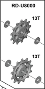 Shimano Führungs- und Spannrolle RD-U8000 Paar