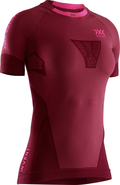 X-BIONIC Women Invent 4.0 Running Shirt SH SL namib red/neon flamingo, S