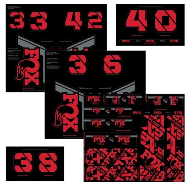 FOX Decal 21 Custom Fork & Shock red