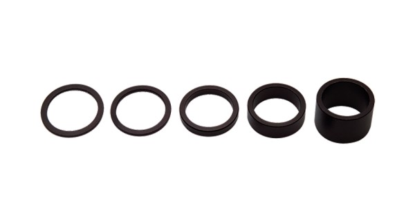 PRO Steuersatz-Spacer 28.6 mm Alu Set 2, 5, 10, 20 mm schwarz