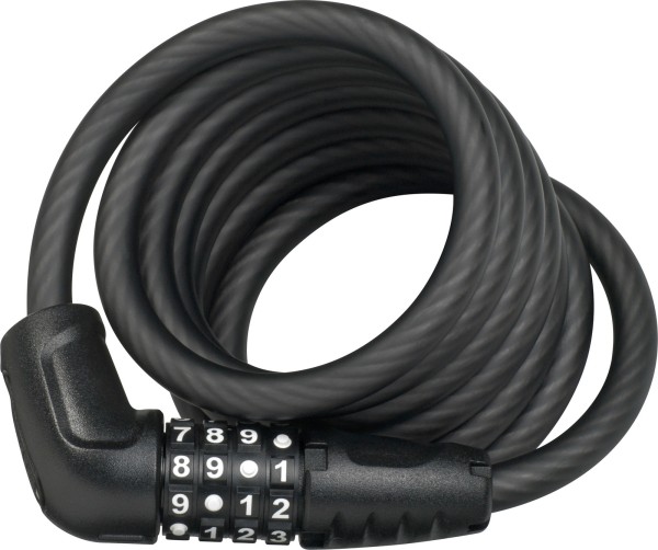 Abus Spiralkabelschloss Numero 5510C/180 Code mit Halter SCMU 5C schwarz