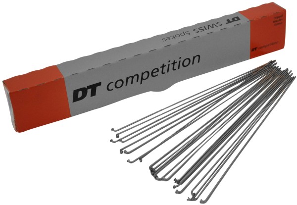 DT Swiss Speichen Competition 254mm silber, 2,0/1,8mm, ohne Nippel, Karton à 100 Stk.