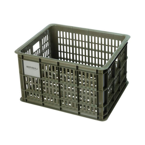 Basil Fahrradkiste M,29.5L, recycelter Kunststoff,moss green