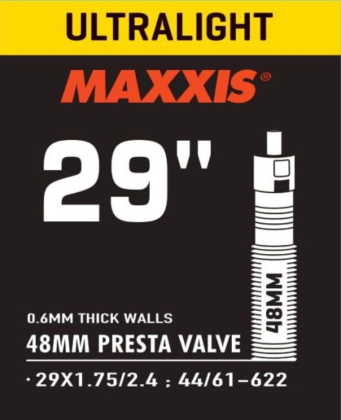 Maxxis Schlauch Ultralight Presta 29x1.75-2.40, 44/61-622, Ventil 48mm