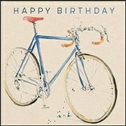 Minidoppelkarte. Happy Birthday (Fahrrad)