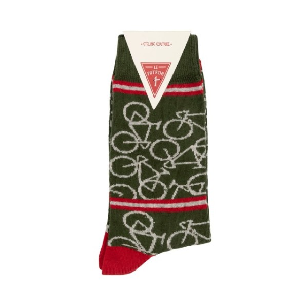 Le Patron Bicycle Socks army green 39-42