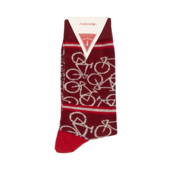Le Patron Bicycle Socks bordeaux 43-46