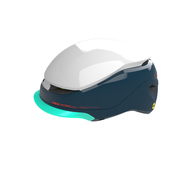 KED Fahrradhelm, MITRO, WHITE BLUE, 52-58