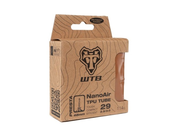 WTB NanoAir TPU Tube, Presta 29 x 2.5/3.0' Tan, 48mm valve