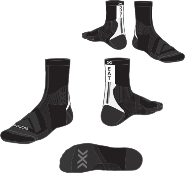 X-SOCKS Men Bike Perform Crew opal black/arctic white