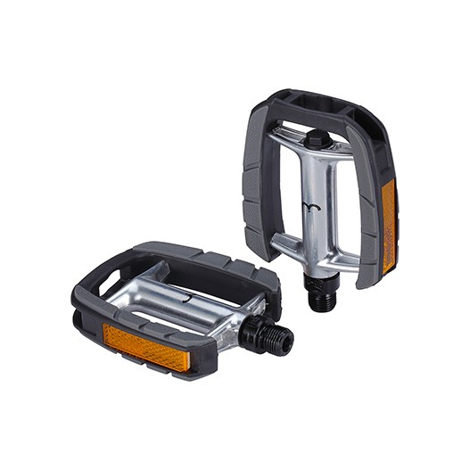 BBB Trekking Pedal Alu-Kunststoff CrMo Achse silber-grau, mit Reflektoren