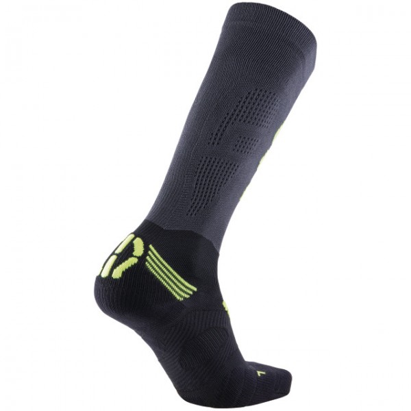 UYN Man Run Compression Fly Socks anthracite / yellow fluo