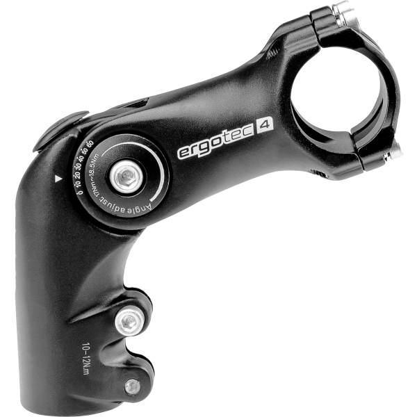 Ergotec Vorbau, OCTOPUS 50, 31.8, 90mm, 0°/+60°, 28.6mm, L4, AL6061 black-sand