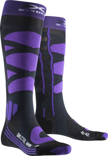 X-SOCKS Women Ski Control 4.0 charcoal melange/purple