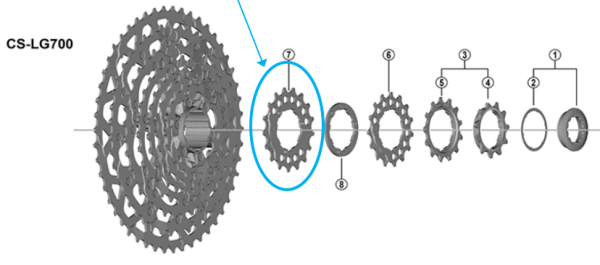 Shimano Zahnkranz CS-LG700 17 Zähne