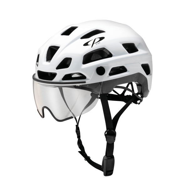 CP Bike CYLITE Helmet visor clear white matt/black shiny, 53-58