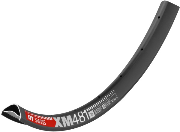 DT Swiss Felge XM 481, 29" Disc, 32 Loch, schwarz, 525g, 30mm, incl. Nippel