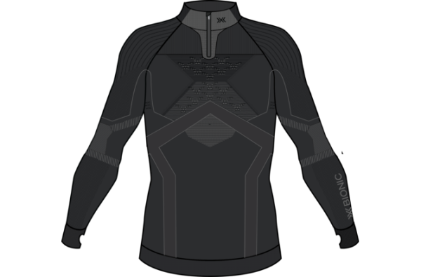 X-BIONIC Men Energy Accumulator Light Shirt LS 1/2 ZIP X black/light grey