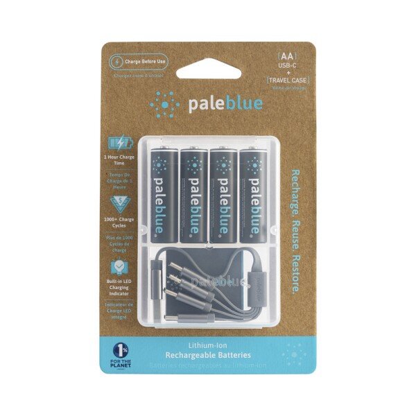 Pale Blue Battery AA USB-C 4pcs