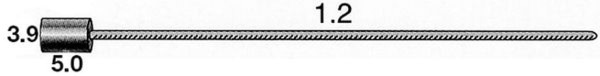 Schaltlitze ø1.2 x 2000 mm INOX, Zylindernippel 3.9x5.0mm