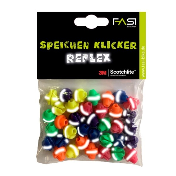 FASI Speichenklicker Reflex Beutel à 36 Stück, farblich asortiert