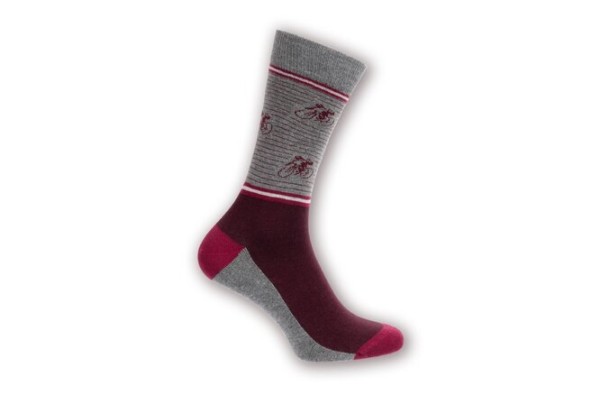 Le Patron Vintage Cyclist Socks aubergine
