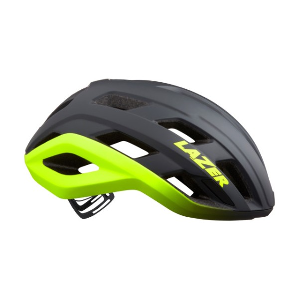 LAZER Unisex Road Strada KinetiCore Helm matte dark grey flash yellow