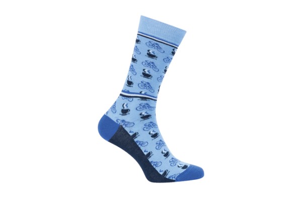 Le Patron Cafe Cycliste Socks blue 43-46
