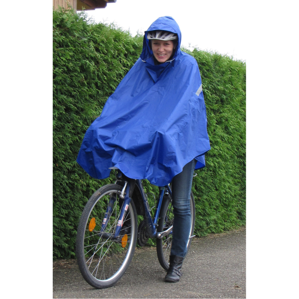 Poncho Velo-Regenschutz, Unisex, blau, ohne Brusttasche