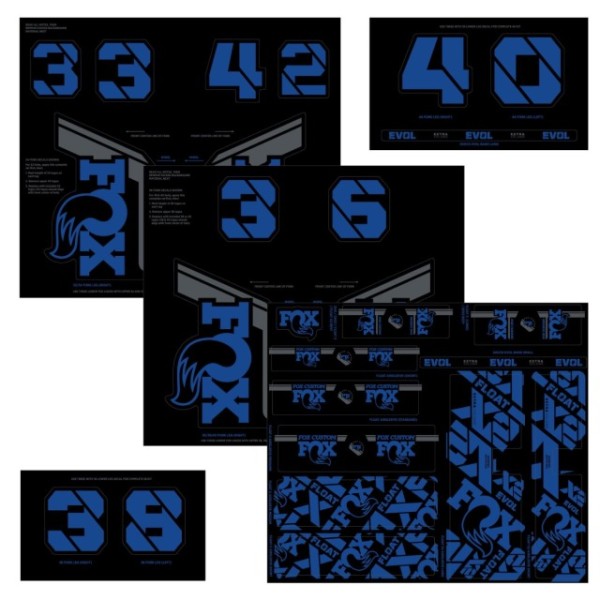 FOX Decal 21 Custom Fork & Shock blue