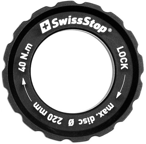 SwissStop Centerlock Lockring MTB, Alu, schwarz, 3.74mm, bis 220mm