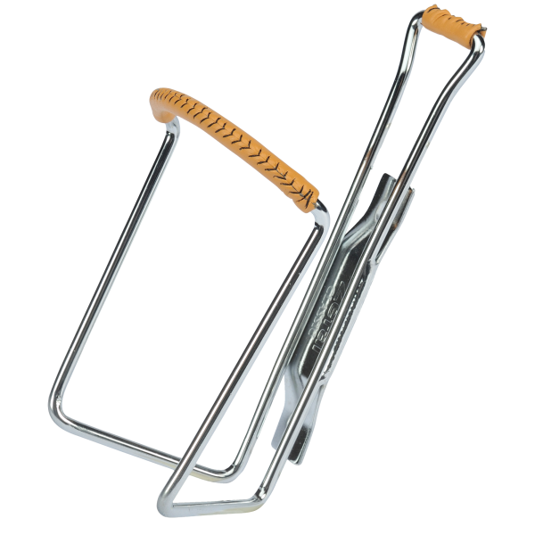 Zefal Bidonhalter Vinatge Bottle Cage, chrom mit braunem Kunstleder, ø 4 mm
