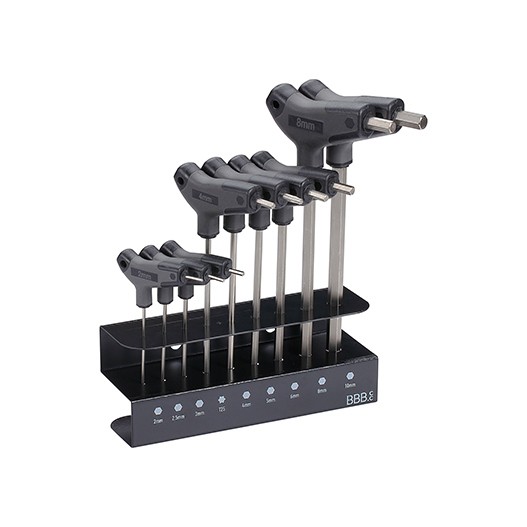 BBB Set Torx: T25, Hex: 2/2.5/3/4/5/6/8/10mm Ergo T-Schlssel mit Halter